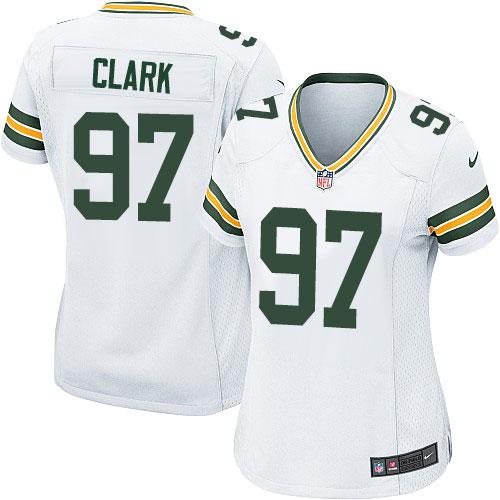 Nike Packers #97 Kenny Clark White Women's Stitched NFL Elite Jersey